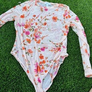 One piece F21 floral sheer